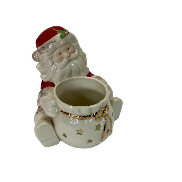 Lenox Santa Tea Light Holder Ceramic Christmas Decoration - Picture 5 of 7